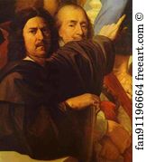 The Apotheosis Of Homer Art Print - The Apotheosis Of Homer. Detail: Poussin And Corneille
