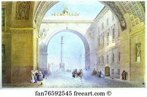 Vasily Sadovnikov Art Print - The Arch Of The General Headquarters Building