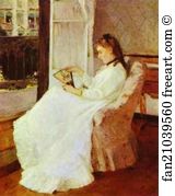 1869 Oil On Canvas The National Gallery Of Art Art Print - The Artist's Sister At A Window