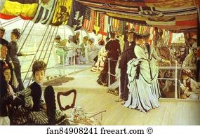 1874 Oil On Canvas Tate Gallery Art Print - The Ball On Shipboard