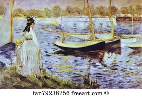 1874 Oil On Canvas Private Collection Art Print - The Banks Of The Seine At Argenteuil