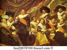 Frans Hals Art Print - The Banquet Of The Officers Of The St. George Civic Guard