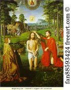 Christ Art Print - The Baptism Of Christ. Central Section Of The Triptych