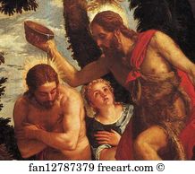 The Baptism Of Christ Detail Art Print - The Baptism Of Christ. Detail