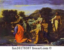 Poussin Art Print - The Baptism Of Christ