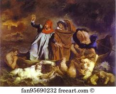 1822 Art Print - The Barque Of Dante