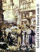 Wash Art Print - The Barricade (Civil War)