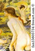 1887 Oil On Canvas Philadelphia Museum Of Art Art Print - The Bathers. Detail
