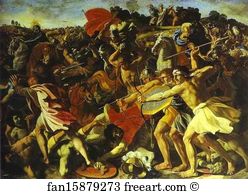 Battle Art Print - The Battle Of Joshua With Amalekites