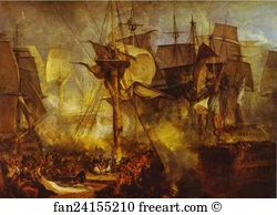 Joseph Mallord William Turner Art Print - The Battle Of Trafalgar, As Seen From The Mizen Starboard Shrouds Of The Victory