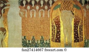 Happiness Art Print - The Beethoven Frieze: The Longing For Happiness Finds Repose In Poetry