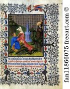 Duke De Berry Story Of A Saint Art Print - The Belles Heures Of Jean De France, Duke De Berry. Story Of A Saint