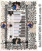 Duke De Berry January Art Print - The Belles Heures Of Jean De France, Duke De Berry. January