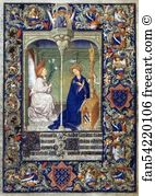 Duke De Berry Annunciation Art Print - The Belles Heures Of Jean De France, Duke De Berry. Annunciation