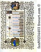 Duke De Berry September Art Print - The Belles Heures Of Jean De France, Duke De Berry. September
