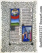Duke De Berry Page With Jean De Berry Praying Art Print - The Belles Heures Of Jean De France, Duke De Berry. Page With Duchess De Berry Praying
