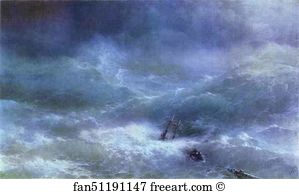 1889 Oil On Canvas The Russian Museum Art Print - The Billow