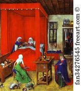 Baptist Art Print - The Birth Of John The Baptist (Miniature From The Très Belles Heures De Notre-Dame)