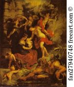 Peter Paul Rubens Art Print - The Birth Of Marie De' Medici