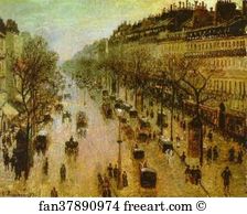 Winter Morning Art Print - The Boulevard Montmartre On A Winter Morning