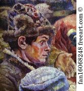 1887 Oil On Canvas The Tretyakov Gallery Art Print - The Boyarynia Morozova. Detail