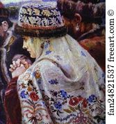 1887 Oil On Canvas The Tretyakov Gallery Art Print - The Boyarynia Morozova. Detail