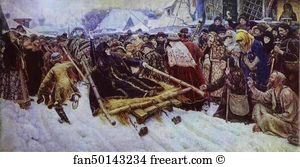 1887 Oil On Canvas The Tretyakov Gallery Art Print - The Boyarynia Morozova