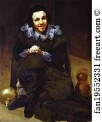 1637 Oil On Canvas Museo Del Prado Art Print - The Buffoon Calabazaz (Calabacillas)