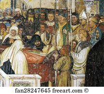 St Lucy Art Print - The Burial Of St Lucy. Detail