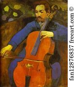 Cellist Art Print - The Cellist (Portrait Of Upaupa Scheklud)