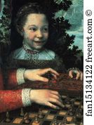 Sofonisba Art Print - The Chess Game. Detail