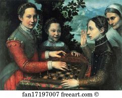 1555 Art Print - The Chess Game