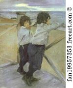 Yura Art Print - The Children. Sasha And Yura Serov