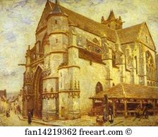 Moret Art Print - The Church At Moret - Icy Weather