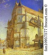 Morning Sun Art Print - The Church At Moret In Morning Sun