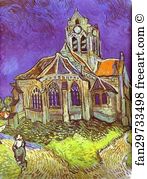 June Art Print - The Church In Auvers