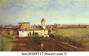 Monti Art Print - The Church Of Trinità Dei Monti Seen From The Villa Medici