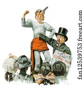 Top Hat Art Print - The Circus Barker