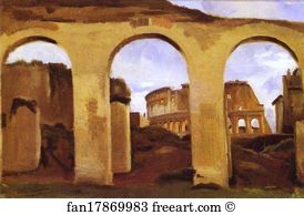 Colosseum Art Print - The Colosseum Seen Through The Arcades Of The Basilica Of Constantine