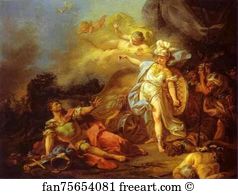 Combat Art Print - The Combat Of Mars And Minerva