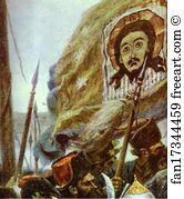 Quest Art Print - The Conquest Of Siberia By Yermak. Detail