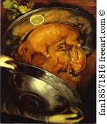 Cooking Art Print - The Cook - A Visual Pun Which Can Be Turned Upside Down