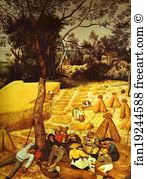 1565 Oil On Panel The Metropolitan Museum Of Art Art Print - The Corn Harvest (August). Detail