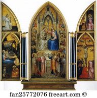 1368 Art Print - The Coronation Of The Virgin Among Saints And Angels
