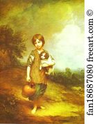 Alfred Art Print - The Cottage Girl With Dog And Pitcher
