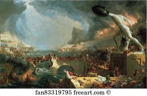 Destruction Art Print - The Course Of Empire: Destruction