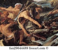 The Crocodile Hunt Art Print - The Crocodile Hunt. Detail