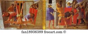 The Beheading Of St John The Baptist Art Print - The Crucifixion Of St. Peter. The Beheading Of St. John The Baptist. Predella From The Pisa Altar