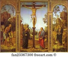 Virgin Mary Art Print - The Crucifixion With The Virgin, St. John, St. Jerome And St. Mary Magdalene