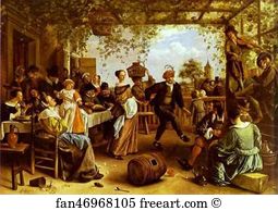 1663 Oil On Canvas Art Print - The Dancing Couple